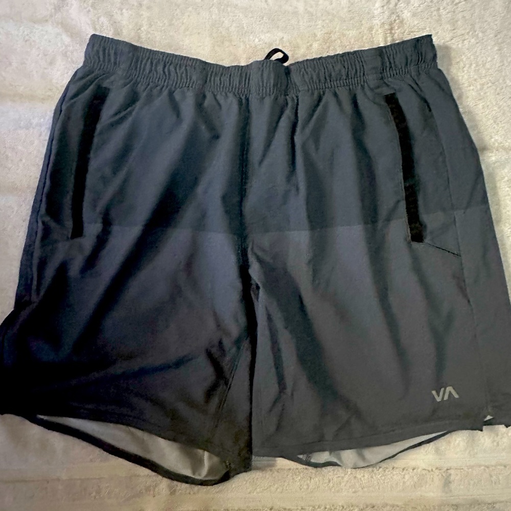 Mens RVCA Yogger Shorts, Medium, Blue/ Grey, like new